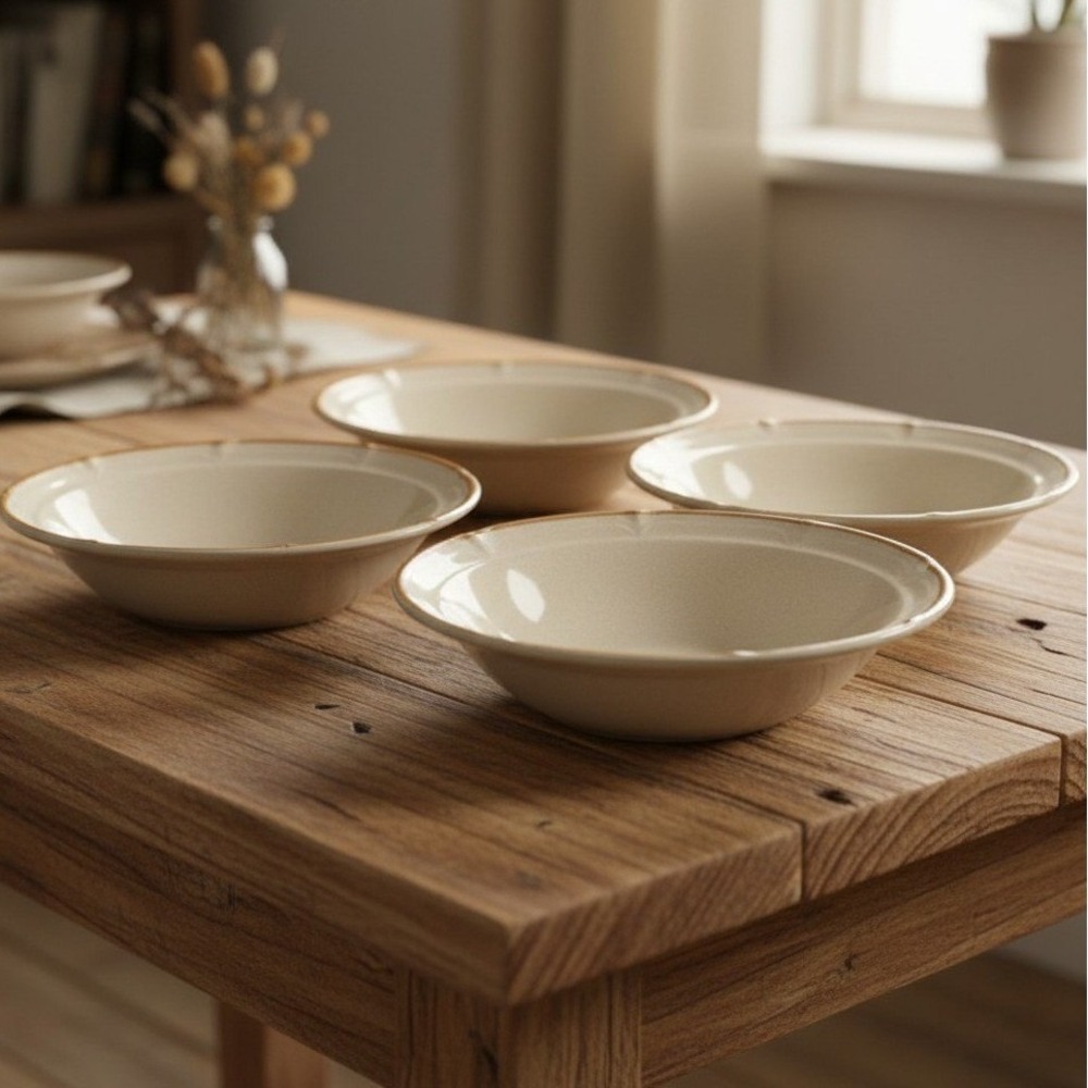 Set Of 4 Cereal Bowls The Classics By Hearthside Stoneware Made In Japan 6.5in